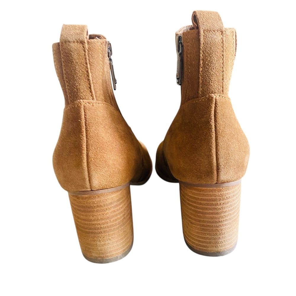 Blondo Noa Leather Tan Camel Ankle Heeled Booties Boots Size 11 Womens - Picture 6 of 12